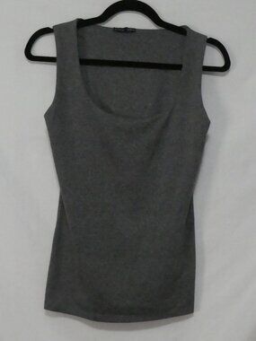 ZARA COLLECTION  Heather Grey Scoop Neck Knit Tank Top - Size Medium